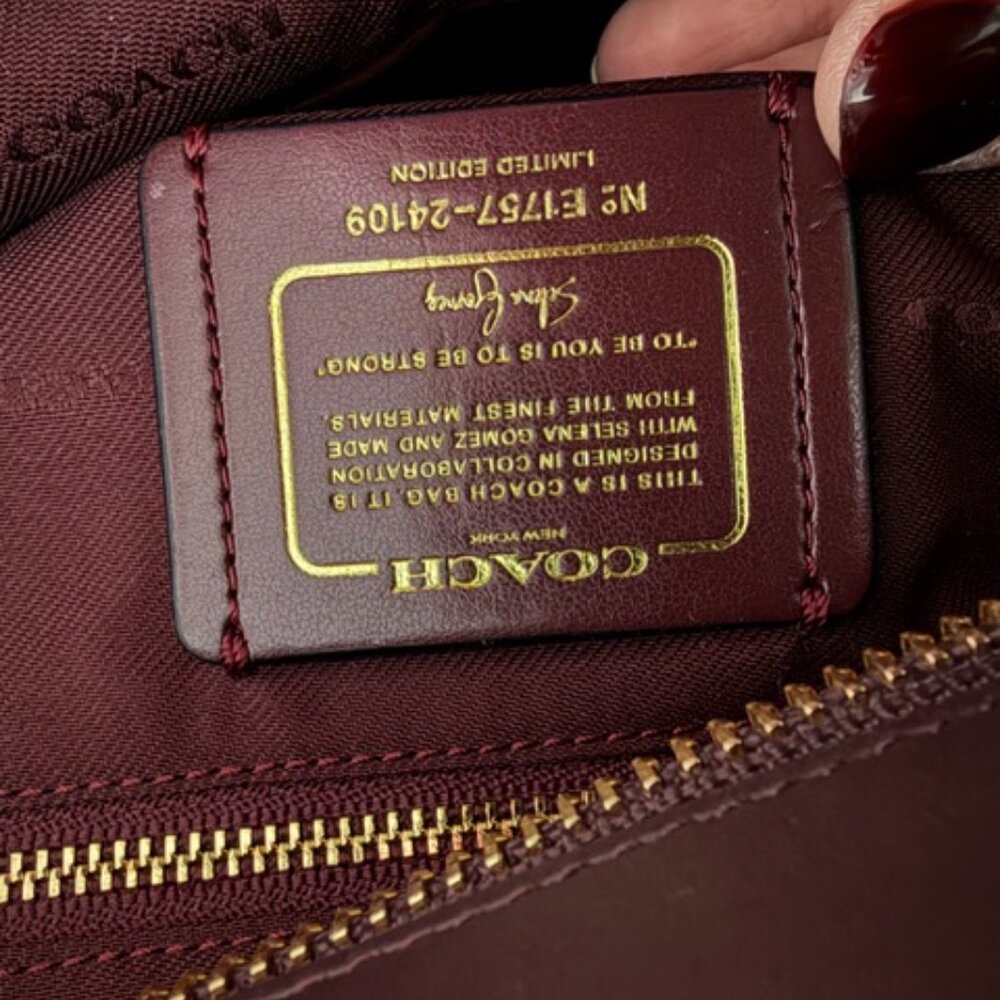 Coach Grace Bag In Maroon and Black Leathers - Picture 7 of 7